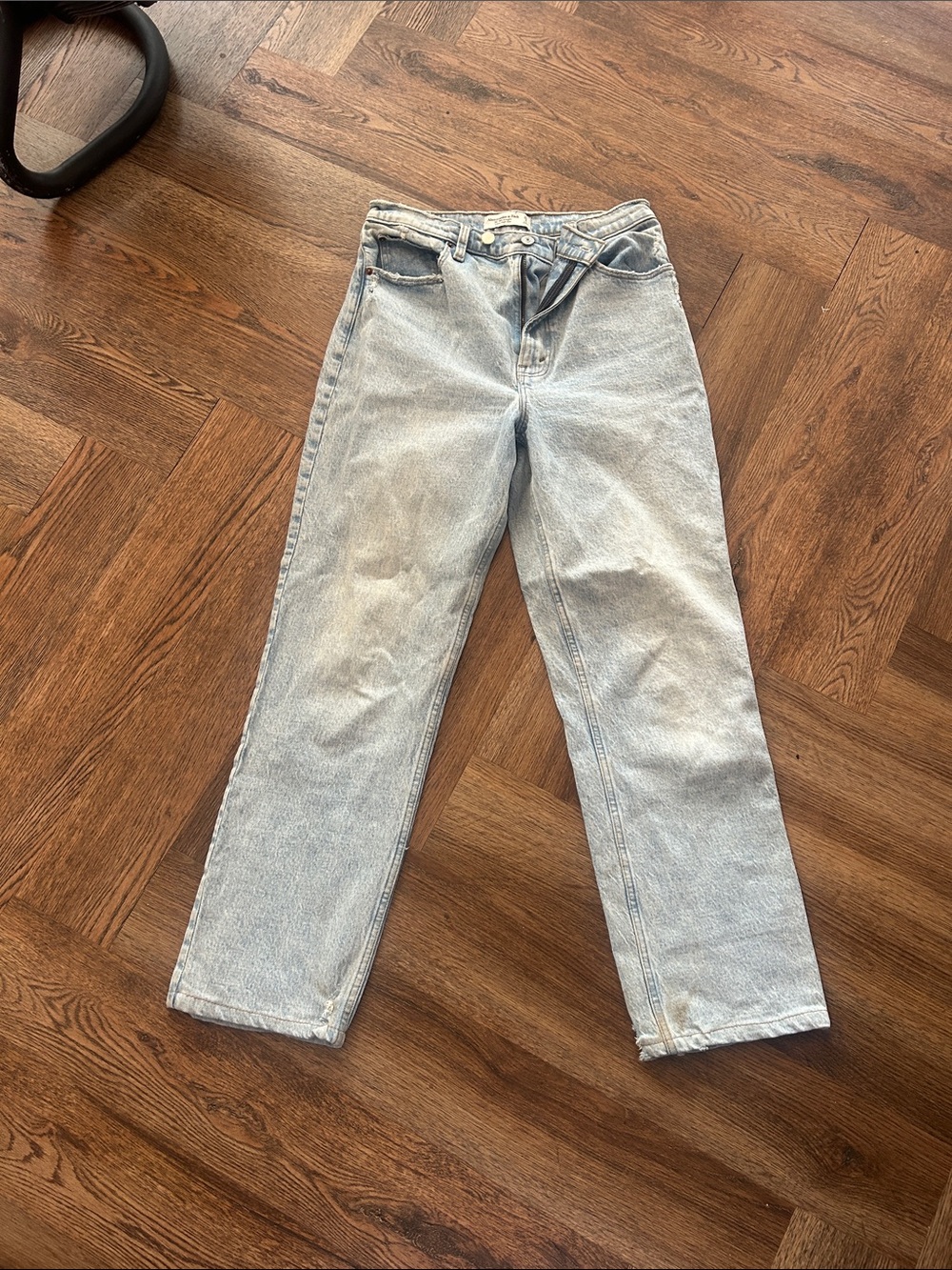 Abercrombie & Fitch Women's Straight Leg Jeans - Light Wash Blue